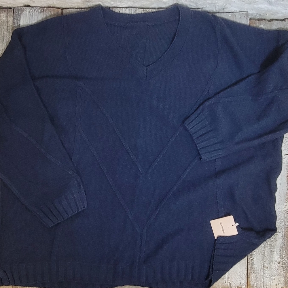 BloomChic Deep Blue V-Neck Sweater Sz 28